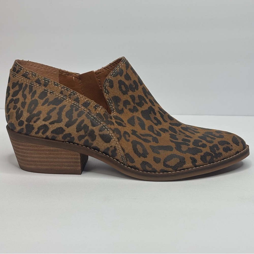 Lucky Brand Women's Leopard Print Fanky Ankle Boots side zip 9 M - Picture 6 of 14